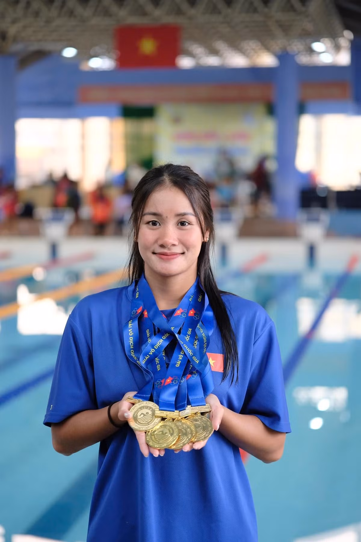 13 tuổi, Mỹ Tiên giành 2 HCB và 3 HCĐ tại giải Bơi vô địch các nhóm tuổi Đông Nam Á năm 2019.