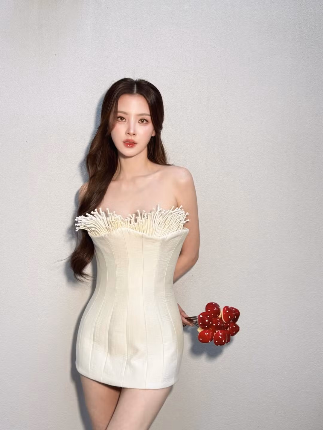 Không cần quá nhiều phụ kiện cầu kỳ, chỉ riêng thần thái và vẻ đẹp tự nhiên của Baifern cũng đủ khiến người xem không thể rời mắt.