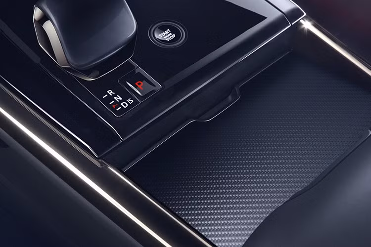 Sợi carbon rèn xuất hiện trên lưng ghế và bảng điều khiển, với tùy chọn hoàn thiện Twill Carbon. Các chi tiết Moonlight Chrome mở rộng và bậc cửa phát sáng SV càng làm nổi bật nội thất.