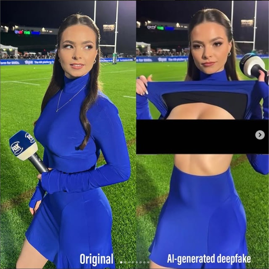 Nữ phóng viên 27 tuổi tiết lộ lần đầu bị nhắm đến vào tháng 5, khi một bức ảnh cô mặc bikini bị ai đó dùng AI chỉnh sửa thành khỏa thân.