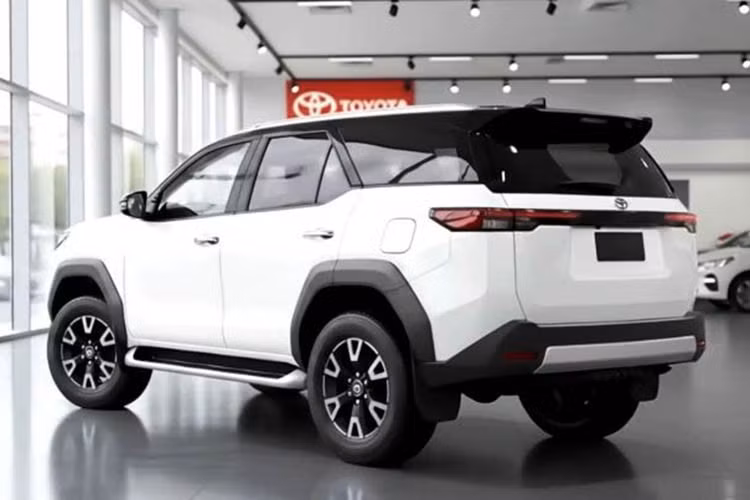 Phần đầu của Fortuner mới được thiết kế lại hoàn toàn với cụm đèn pha LED projector mới, đi kèm dải đèn định vị LED bố trí ngang phía trên và dưới. Lưới tản nhiệt truyền thống được thay bằng lưới dạng tổ ong sơn cùng màu thân xe, phía trên là dòng chữ "TOYOTA" thay cho logo hình elip quen thuộc. Cản trước cũng được tái thiết kế, góc cạnh và bề thế hơn.