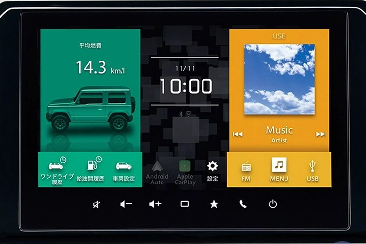 Jimny 2026 vẫn sử dụng động cơ xăng 1.5L hút khí tự nhiên, công suất 101 mã lực, kết hợp hộp số sàn 5 cấp hoặc tự động 4 cấp, đi cùng hệ dẫn động 4 bánh bán thời gian đặc trưng. Nền tảng khung gầm rời (body-on-frame) vẫn được giữ lại nhằm đảm bảo khả năng vượt địa hình.