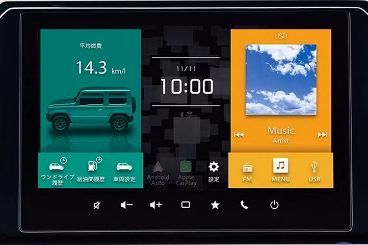 Jimny 2026 vẫn sử dụng động cơ xăng 1.5L hút khí tự nhiên, công suất 101 mã lực, kết hợp hộp số sàn 5 cấp hoặc tự động 4 cấp, đi cùng hệ dẫn động 4 bánh bán thời gian đặc trưng. Nền tảng khung gầm rời (body-on-frame) vẫn được giữ lại nhằm đảm bảo khả năng vượt địa hình.