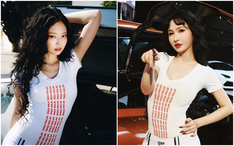 Hình ảnh của Jennie (trái) và Mina (phải).