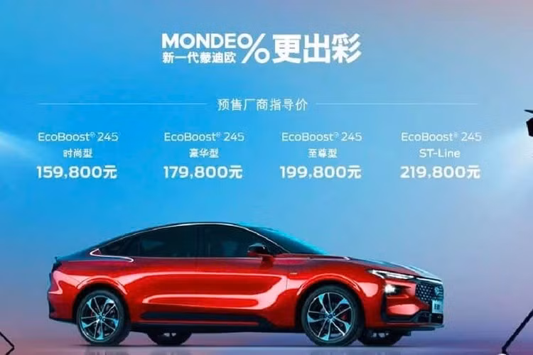 Mondeo mới được sản xuất tại Trung Quốc bởi liên doanh Changan Ford. Giá bán của xe sẽ sớm được công bố. Hiện chưa rõ Ford có áp dụng những nâng cấp tương tự cho Mondeo Sport - phiên bản SUV lai Coupe 5 cửa từng mang tên Evos của mẫu xe này - hay không.