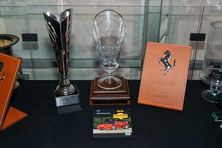 Được chứng nhận bởi Ferrari Classiche, chiếc F50 này đã giành được một số giải thưởng trong những năm qua, bao gồm giải Bạch kim tại cuộc thi Ferrari Classiche Concours tại Finali Mondiali ở Daytona năm 2016 và giải Supercar Cup tại Cavallino Classic năm 2018.