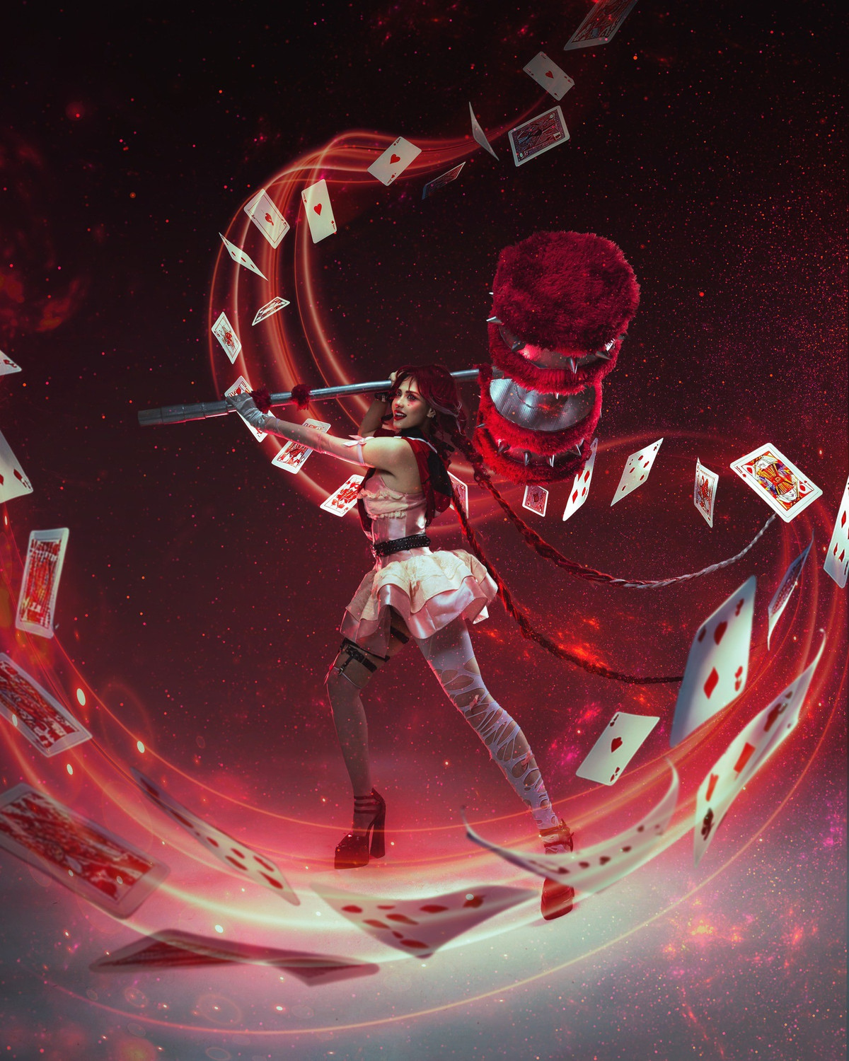 Tuy nhiên, thay vì chỉ sao chép lại hình ảnh nhân vật, Châm Sứa còn thổi vào đó nét cá tính riêng, vừa quyến rũ, vừa ngổ ngáo, đúng chất “bad girl” hiện đại.