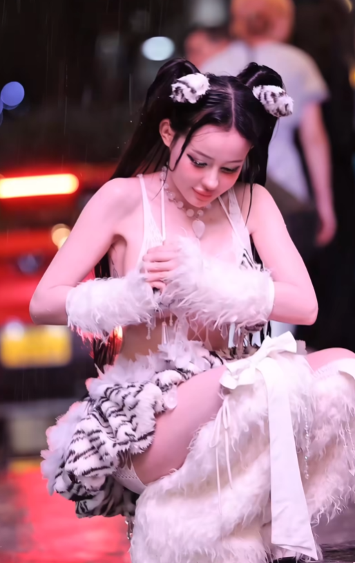 Hình ảnh một Ngân 98 ướt sũng, "như một con mèo mắc mưa" đã tạo nên sự tương phản mạnh mẽ với hình tượng "nàng búp bê" lung linh thường thấy.