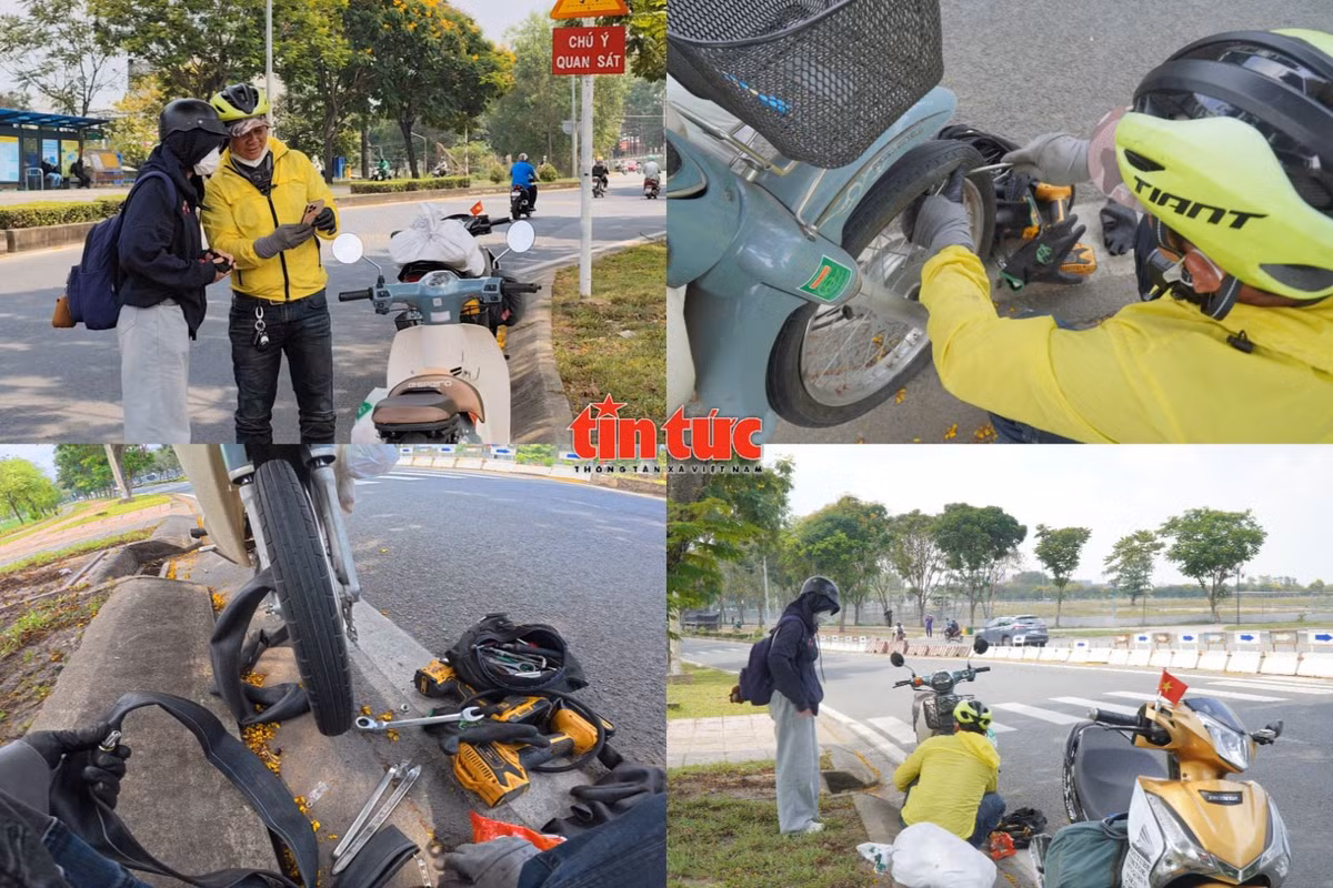 Hình ảnh ông Long trở nên quen thuộc với người đi đường tại khu vực cửa ngõ phía Đông TP Hồ Chí Minh.