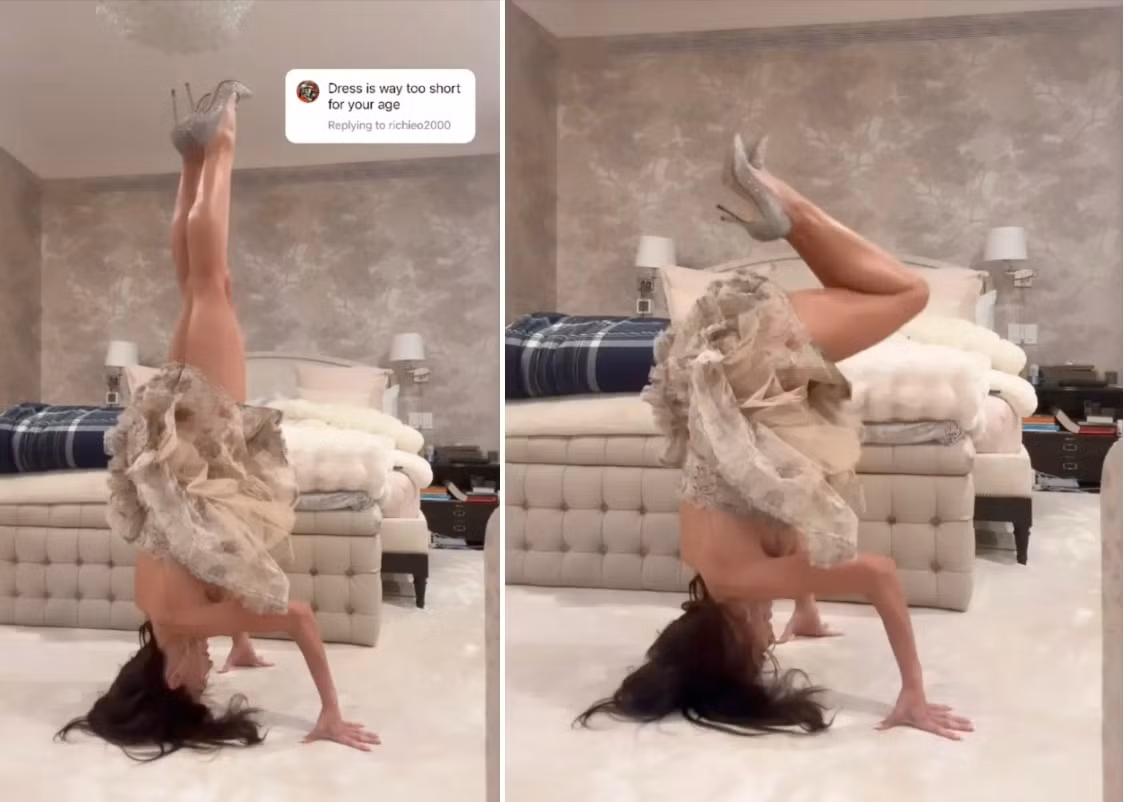 Đáng chú ý, chiếc váy của cô vẫn giữ nguyên, không rơi xuống tạo ra tình huống hớ hênh. Baldwin kết thúc clip bằng phát ngôn thể hiện quyền tự do ăn mặc: “Tôi không quan tâm ở tuổi 21, 41, 81 hay 101, cơ thể của chúng ta, đôi chân của chúng ta không nên bị xúc phạm”.