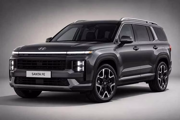 Bản dựng Hyundai SantaFe facelift mới cho thấy một hướng thay đổi đáng chú ý: giữ lại vóc dáng vuông vức đặc trưng của thế hệ hiện tại, nhưng làm mới phần đầu và đặc biệt là đuôi xe theo phong cách cân đối, dễ tiếp cận hơn.