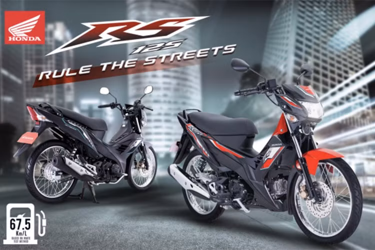 Honda RS125 2025 là mẫu xe số phổ thông có thiết kế thể thao tại thị trường Philippines. Về thiết kế, RS125 nổi bật với phần đầu xe ấn tượng nhờ đèn pha halogen vuốt nhọn và đèn hậu sắc nét.