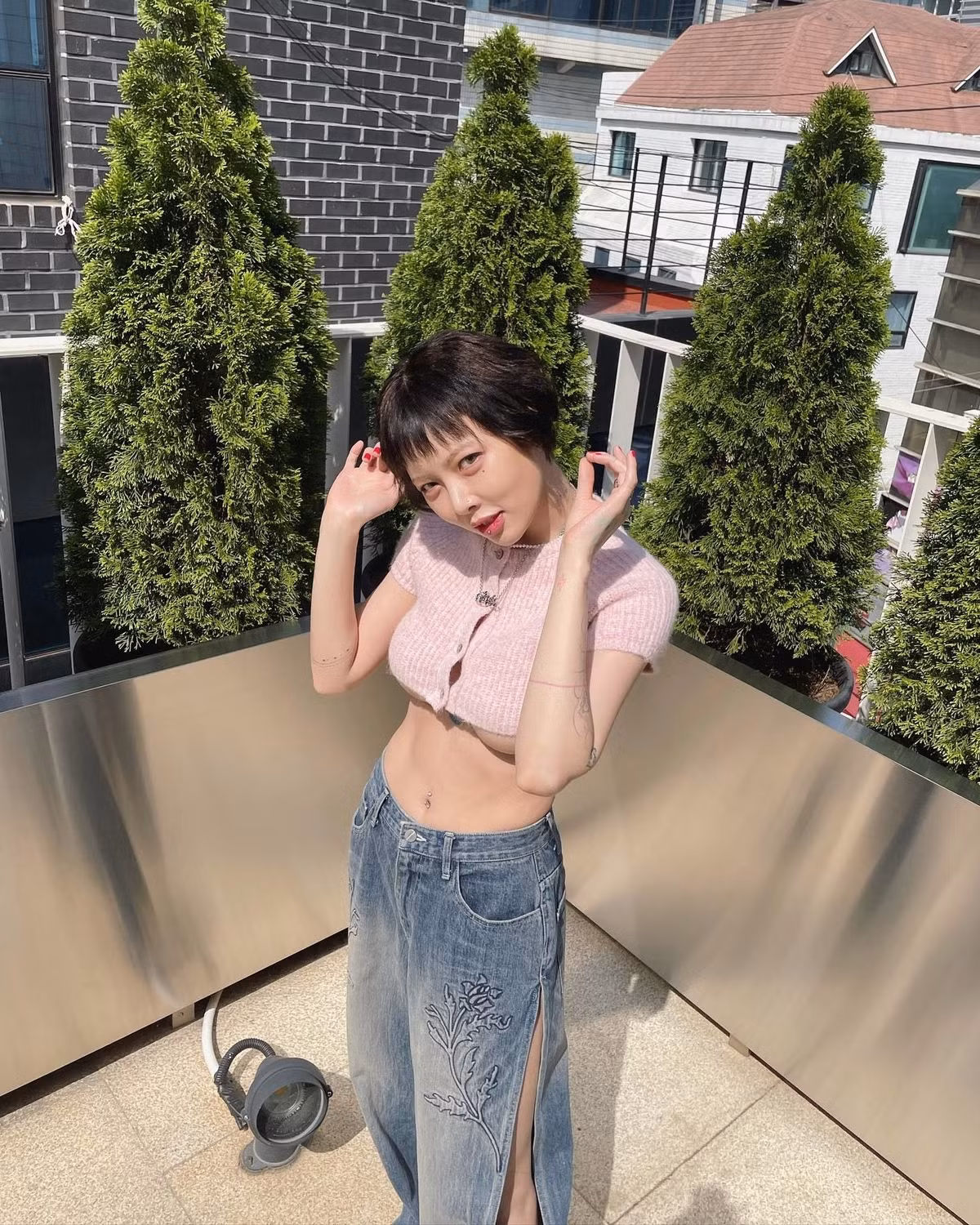 Trước đó, khi thân hình tròn trịa hơn, HyunA từng vướng tin đồn mang thai. Đáp lại, cô hài hước chia sẻ lại loạt ảnh cũ kèm lời nhắn: “HyunA, bạn đã ăn uống nhiều quá rồi. Hãy tỉnh táo lại và giảm cân nào. Thử làm lại từ đầu xem sao”.