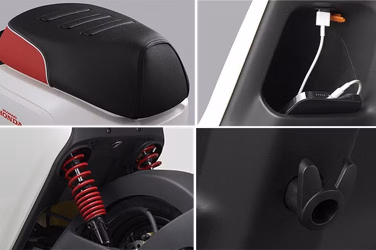 Xe có khóa thông minh và núm xoay điều khiển màu bạc, phuộc trước dạng ống lồng, bánh trước/sau 10 inch. Hệ thống phanh gồm phanh đĩa đơn phía trước và phanh tang trống phía sau.