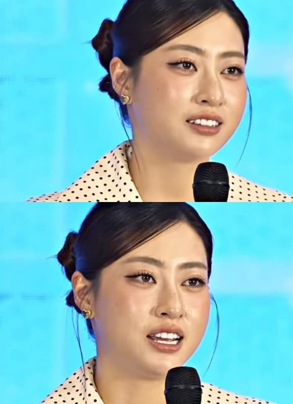 Không những thế, Lương Thùy Linh còn bị soi vóc dáng. Nàng hậu bị cho là đã tăng cân thấy rõ. Mẫu váy cúp ngực ôm sát kết hợp với điểm nhấn corset sau lưng càng như "phản chủ" với nàng hậu trước ống kính cam thường.