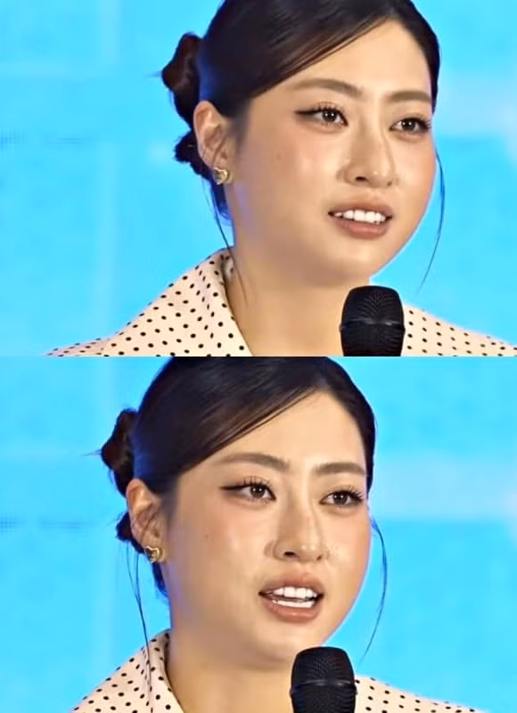 Không những thế, Lương Thùy Linh còn bị soi vóc dáng. Nàng hậu bị cho là đã tăng cân thấy rõ. Mẫu váy cúp ngực ôm sát kết hợp với điểm nhấn corset sau lưng càng như "phản chủ" với nàng hậu trước ống kính cam thường.