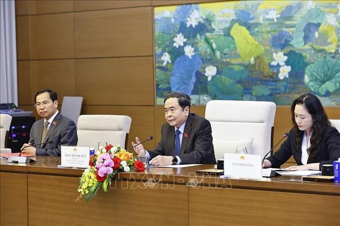 Chủ tịch Quốc hội Trần Thanh Mẫn phát biểu. Ảnh: Doãn Tấn/TTXVN