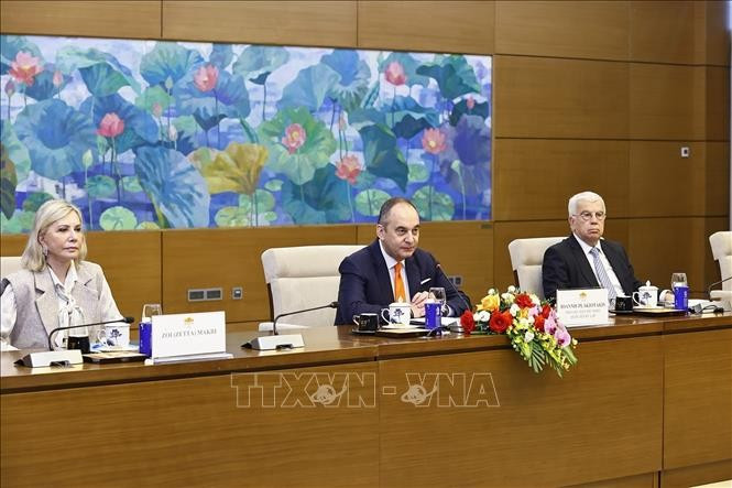 Phó Chủ tịch thứ nhất Quốc hội Hy Lạp Ioannis Plakiotakis phát biểu. Ảnh: Doãn Tấn/TTXVN