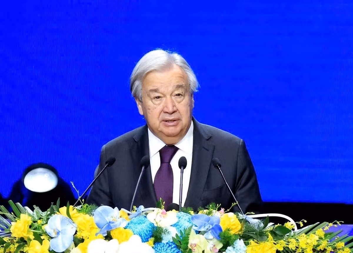 Tổng Thư ký Liên Hợp Quốc António Guterres phát biểu tại sự kiện. Ảnh: Như Ý