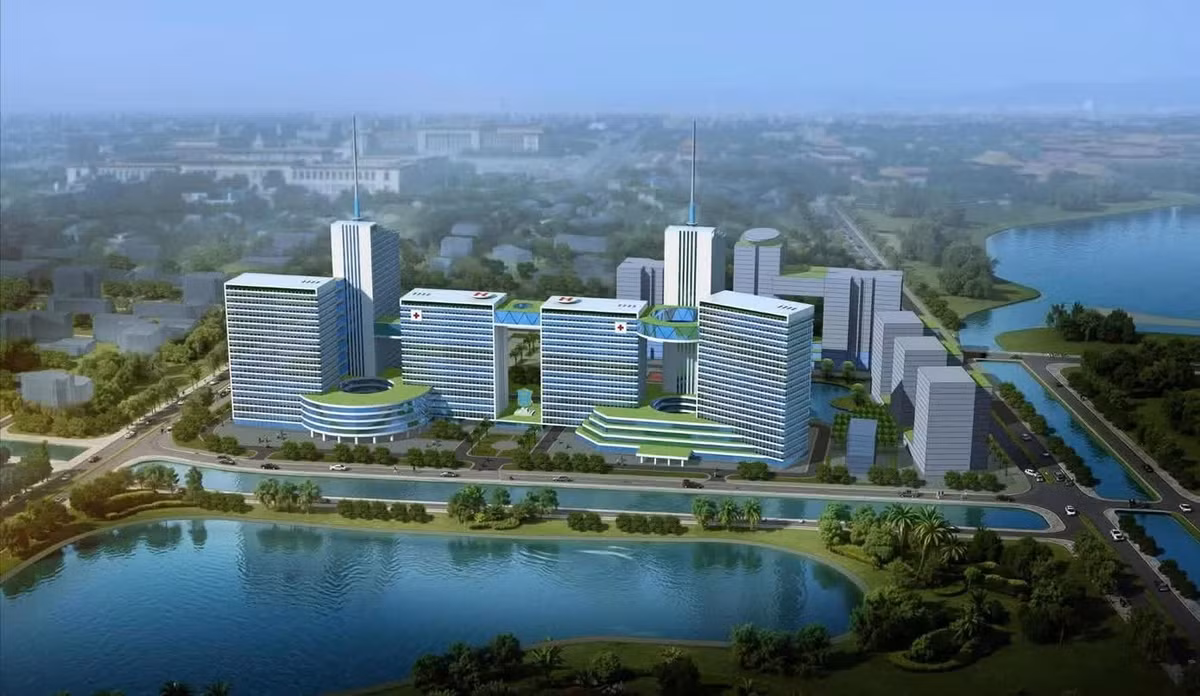 Phối cảnh Khu phức hợp y tế - chăm sóc sức khỏe người cao tuổi tại phường Hoàng Mai. Ảnh: CĐT