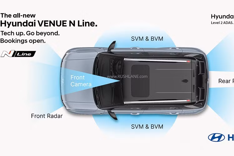 Về công nghệ, Venue N Line sở hữu cụm đồng hồ kỹ thuật số và màn hình giải trí đều có kích thước 12,3 inch, hỗ trợ điều hướng với nền tảng đồ họa từ NVIDIA. Hệ thống âm thanh Bose 8 loa, bộ khuếch tán hương thơm trong xe và công nghệ hỗ trợ lái cấp độ 2 cũng được tích hợp.