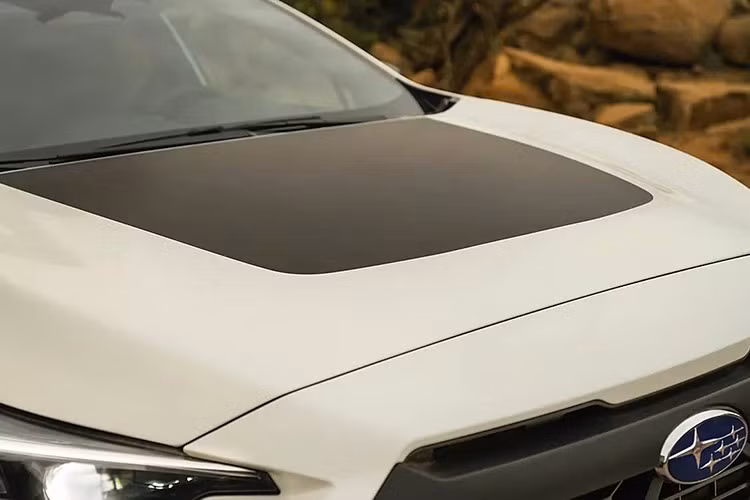 Xe sở hữu lưới tản nhiệt đen mờ, decal nắp capo, cụm đèn trước sau làm tối màu và bộ chắn bùn kèm logo Wilderness phía sau. Mâm xe hợp kim 17 inch đi kèm lốp địa hình Toyo Open Country A/T III, nổi bật với dòng chữ trắng trên hông lốp.