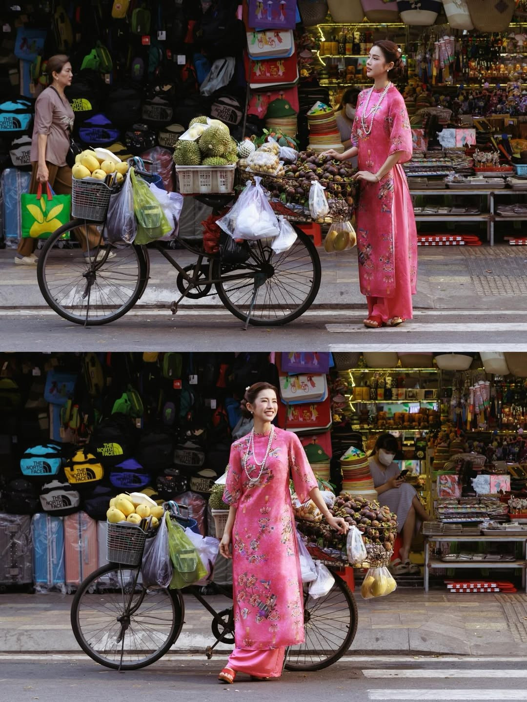 Và khi được khoác lên bởi một “gái xinh vũ trụ VFC” với thần thái cuốn hút, chiếc áo dài ấy không chỉ là trang phục, mà còn trở thành câu chuyện thị giác khiến người ta phải dừng lại ngắm nhìn.