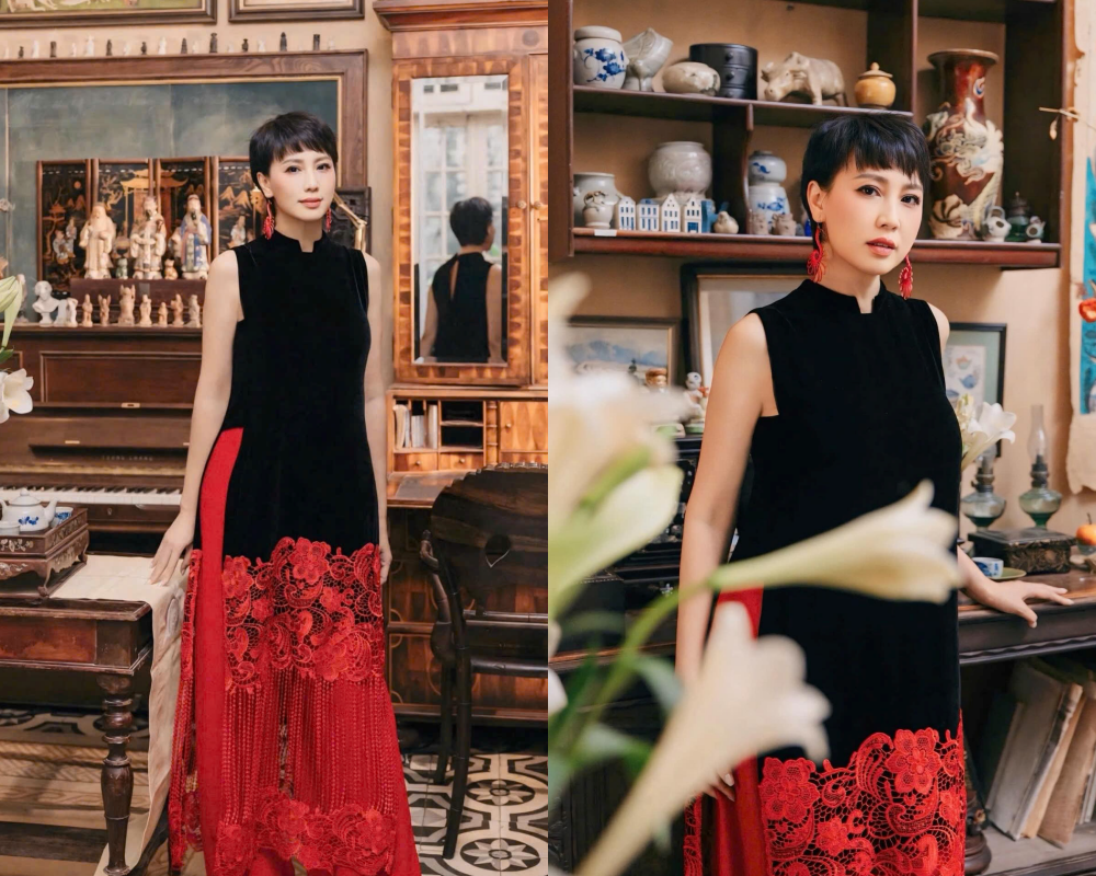 Tổng thể bà Mai Đoàn mang đến vẻ vừa sang, vừa trẻ, lại có chút quyền lực - đúng kiểu "mẹ ngoại quốc dân làng bóng đá" luôn cực thu hút trong mắt netizen.