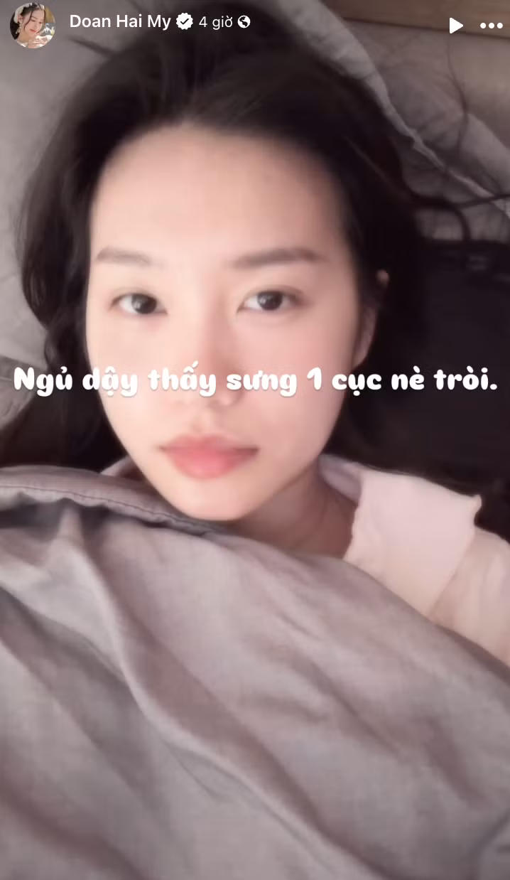 Để thấy sự khác biệt lớn hơn, có thể so sánh khoảnh khắc Hải My để mặt mộc tiều tuỵ với hình ảnh cô nàng xuất hiện chỉn chu tại một sự kiện.