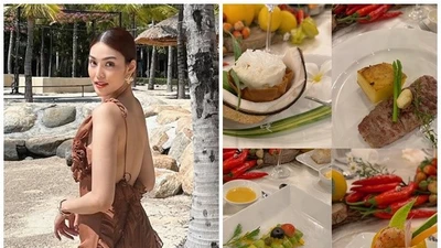 Lan Khuê nghỉ dưỡng sang chảnh cùng chồng con 