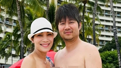 Hồng Ngọc cùng chồng con nghỉ dưỡng ở trời Tây