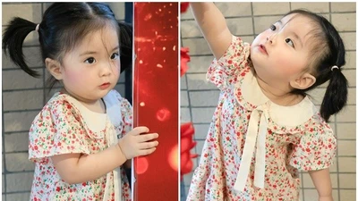 Con gái út Khánh Thi rình lấy đôi giày nhảy của mẹ