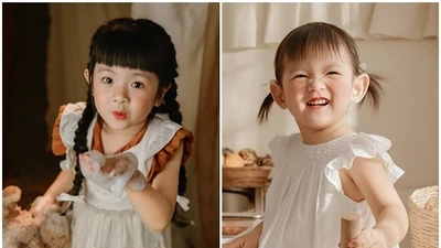 Hai con gái của Trương Mỹ Nhân - Phí Ngọc Hưng ngày càng xinh xắn