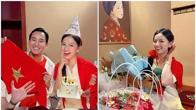 Lê Hạ Anh "Mưa đỏ" đẹp rạng ngời đón sinh nhật