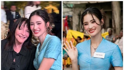 Hoa hậu Ý Nhi thân thiết với chủ tịch Miss World 