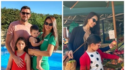 Gia đình siêu mẫu Hà Anh tận hưởng kỳ nghỉ hè ở Anh
