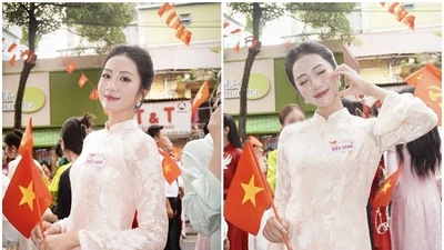 Hoa hậu Việt Nam 2024 Hà Trúc Linh diện áo dài trong tổng duyệt A80