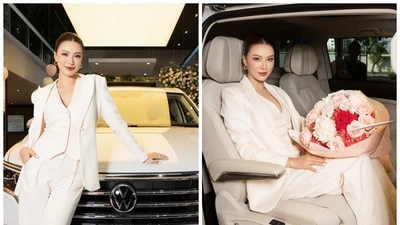 Á hậu Hoàn vũ Việt Nam Kim Duyên khoe tậu xe hơi mới