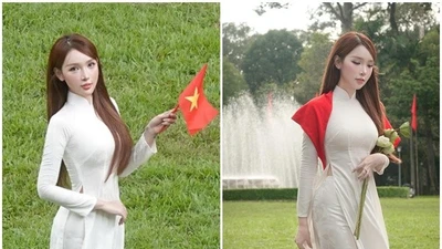 Trần Khởi My diện áo dài mừng Quốc khánh 2/9