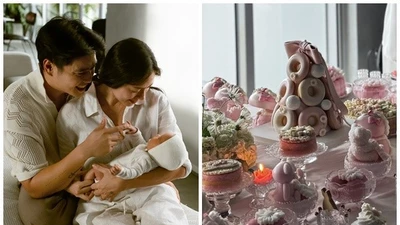 Ngô Thanh Vân - Huy Trần mừng đầy tháng con gái đầu lòng