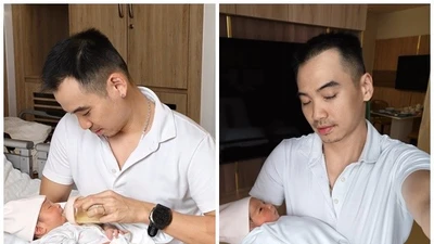 Chồng Hoa hậu H’hen Niê khéo chăm con gái sơ sinh