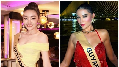 Yến Nhi làm tóc, cho đại diện Guyana mượn đồ ở Miss Grand International 2025