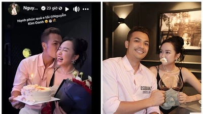 “Con trai Mai Thu Huyền” tình tứ bên vợ trong tiệc sinh nhật