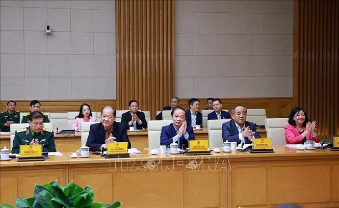 Các thành viên Hội đồng Thi đua - Khen thưởng Trung ương tham dự Phiên họp lần thứ 15 của Hội đồng. Ảnh: Dương Giang/TTXVN