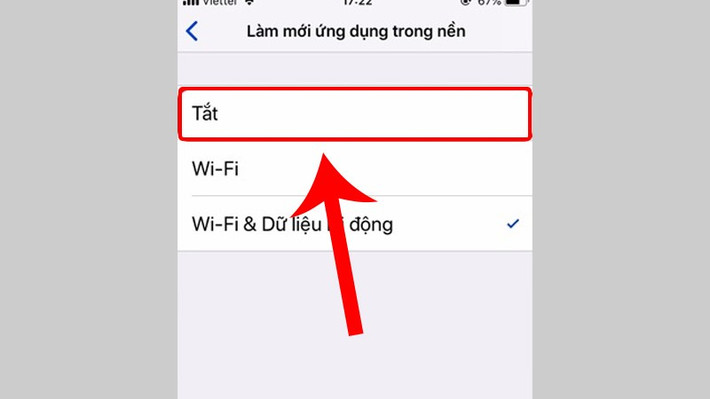 Tắt làm mới ứng dụng trong nền giúp ngăn các app tự động cập nhật khi không sử dụng.