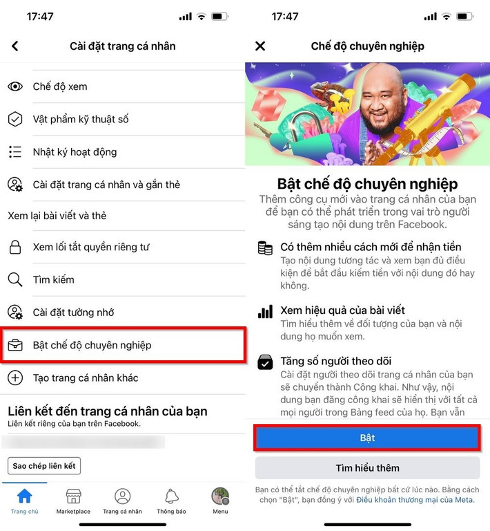 Tuy nhiên, đây không phải dấu hiệu bị hack mà do tài khoản đã kích hoạt “Chế độ Chuyên nghiệp” - tính năng mới của Facebook dành cho content creator.