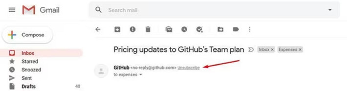 Cách an toàn nhất là sử dụng nút "Hủy đăng ký" do Gmail hoặc Outlook tích hợp phía trên email.