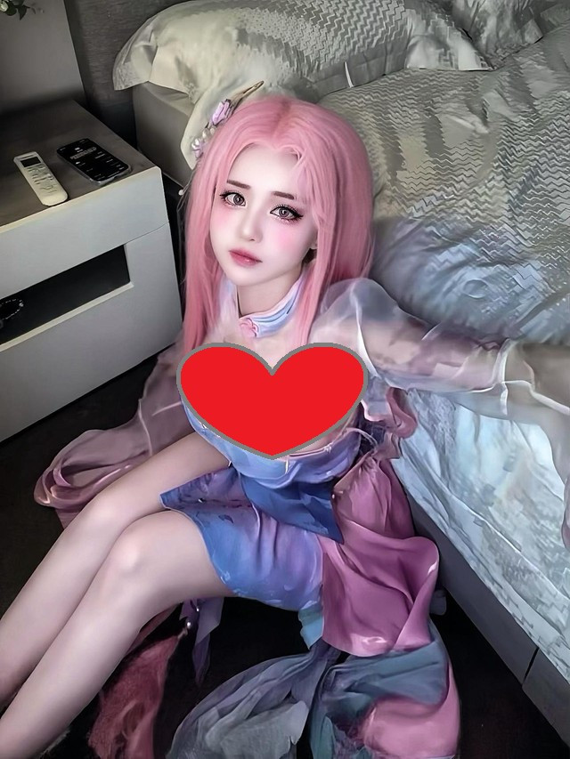 Trong lần cosplay Seraphine mới đây, Yugi xuất hiện với mái tóc hồng nổi bật và ánh mắt long lanh.