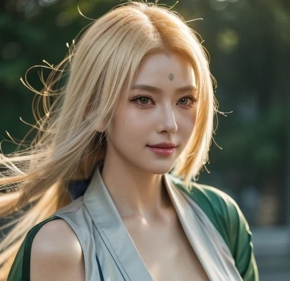 Tsunade phiên bản AI không chỉ đẹp mà còn toát lên thần thái mạnh mẽ, quyến rũ khó cưỡng.