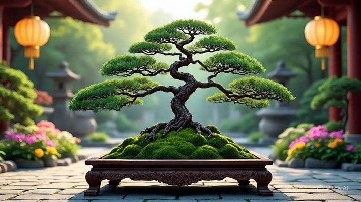 Cây Tùng La Hán – "Cây bảo vệ tài sản" từ đời này sang đời khác. Tùng La Hán có dáng thế bề thế, khí chất quyền quý, từ xưa đã là loại cây chỉ có trong sân nhà của tầng lớp thượng lưu. Cây đại diện cho sự thanh cao, bền vững và trường tồn.